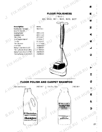 Взрыв-схема пылесоса Electrolux CONSUMABLES - Схема узла Polishers, Polish & Shampoo