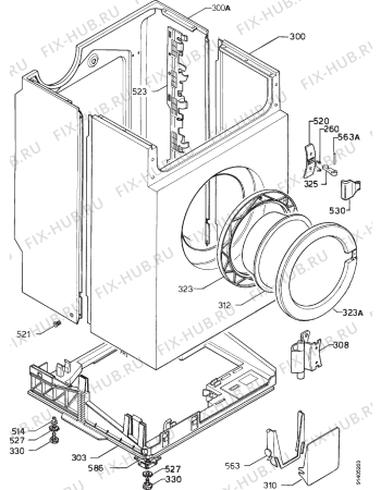 Взрыв-схема стиральной машины Zanussi WD801C - Схема узла Cabinet + armatures