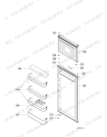 Взрыв-схема холодильника Whirlpool WTE2211 IS - Схема узла