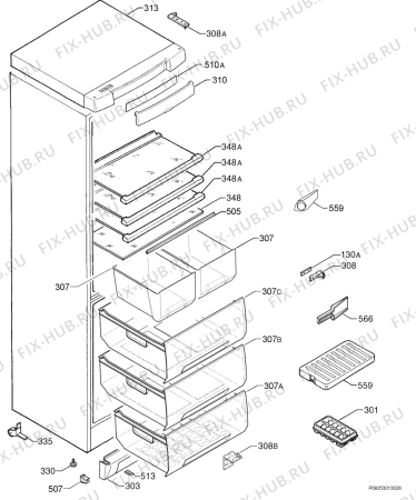 Схема №1 S3173KGS8 с изображением Поверхность для холодильника Aeg 2251185506