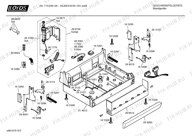 Взрыв-схема посудомоечной машины Lloyds SE2NCH3 Art.:715/239-09 - Схема узла 05