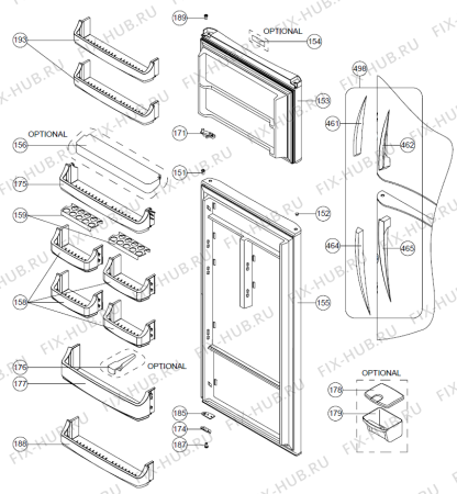Схема №3 NRF71484W (263300, NT540MCEX.STK) с изображением Крышка дверной полки для холодильника Gorenje 272355