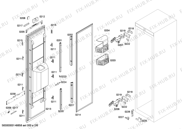 Схема №3 G7346X0 с изображением Панель для холодильной камеры Bosch 00701591
