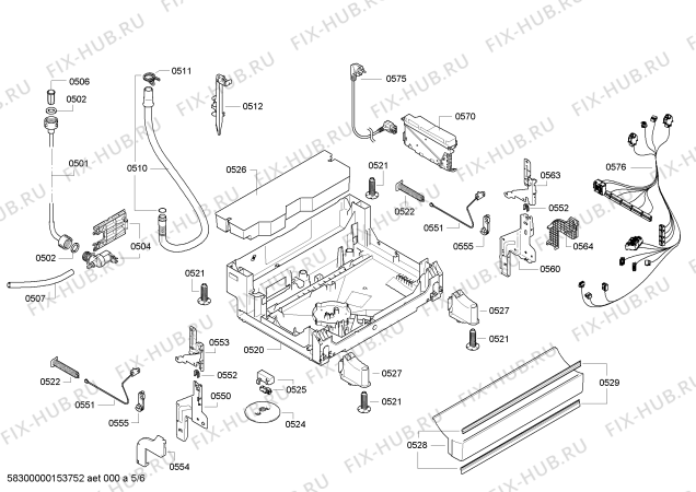 Схема №6 BM6284 с изображением Передняя панель для посудомойки Bosch 00702401