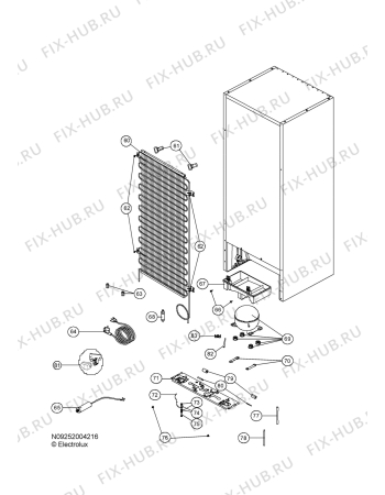 Взрыв-схема холодильника Zanussi ZRD332SO - Схема узла Cooling system 017