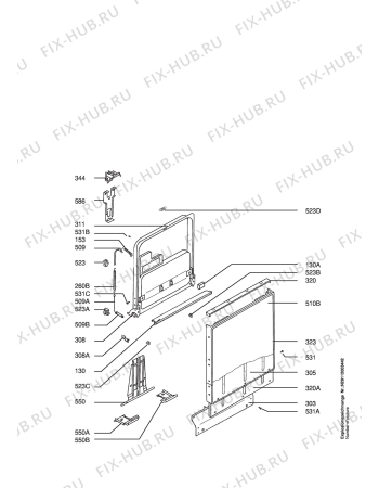 Взрыв-схема посудомоечной машины Aeg Electrolux FAV40760UM - Схема узла Door 003