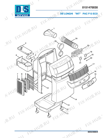 Схема №1 K21ECO с изображением Испаритель для сплит-системы DELONGHI 5551006500