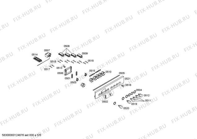 Схема №1 P1HCB32325 с изображением Ручка управления духовкой для плиты (духовки) Bosch 00609839