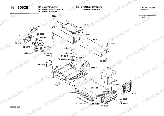 Взрыв-схема сушильной машины Bosch WMT4810 - Схема узла 05