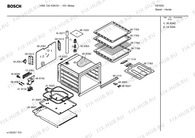 Схема №5 HSS722KSK с изображением Инструкция по эксплуатации для плиты (духовки) Bosch 00588111