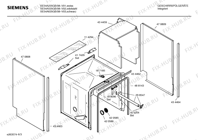 Схема №5 SE54A535GB с изображением Ручка выбора программ для посудомоечной машины Siemens 00416748