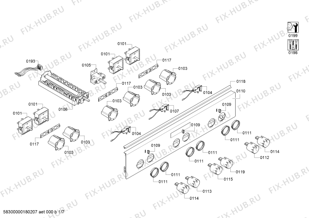 Схема №4 HC724261E с изображением Панель управления для плиты (духовки) Siemens 00700866