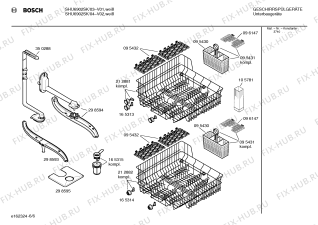 Взрыв-схема посудомоечной машины Bosch SHU6902SK - Схема узла 06