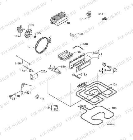 Взрыв-схема плиты (духовки) Aeg Electrolux B99897-5-M - Схема узла Electrical equipment 268