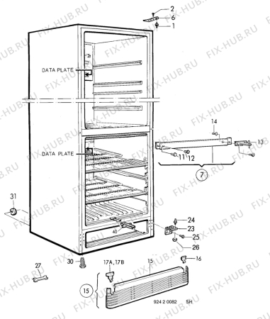 Взрыв-схема холодильника Husqvarna Electrolux GM128KF - Схема узла C10 Cabinet