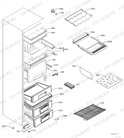 Взрыв-схема холодильника Aeg Electrolux S75380KG2 - Схема узла Housing 001