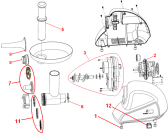 Схема №1 MG1000E (245489, HA-3436) с изображением Насадка, барабанчик (терка) для мясорубки Gorenje 252979