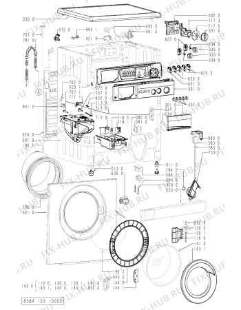 Схема №2 AWV 513/2 с изображением Обшивка для стиральной машины Whirlpool 481245213453