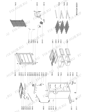 Схема №1 AFB 6510 с изображением Часть корпуса для холодильной камеры Whirlpool 481244011088
