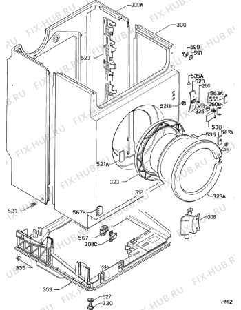 Взрыв-схема стиральной машины Zanussi FJI1204B - Схема узла Cabinet + armatures