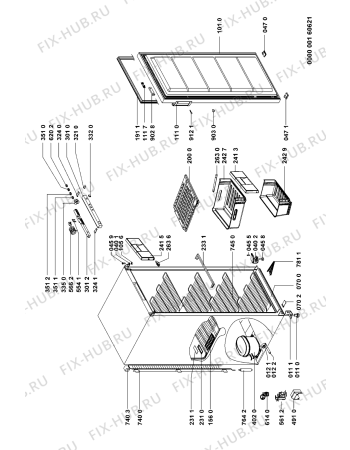 Схема №1 AFG 7020/1 с изображением Испаритель для холодильника Whirlpool 481251138345