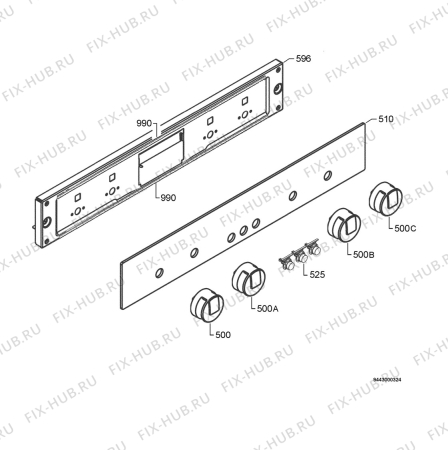 Взрыв-схема плиты (духовки) Electrolux EOU43003X - Схема узла Command panel 037