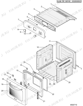 Схема №2 FI514I (F022321) с изображением Обшивка для духового шкафа Indesit C00139103