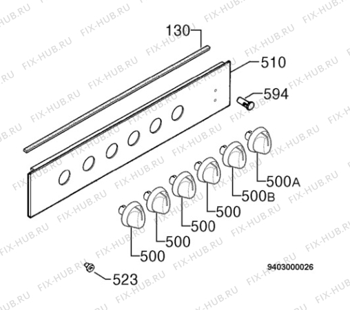 Взрыв-схема плиты (духовки) Zanussi ZCC6656W - Схема узла Command panel 037