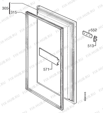 Взрыв-схема холодильника Zanussi ZI5120F - Схема узла Door 003