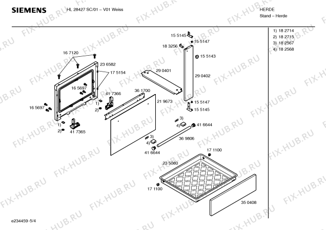 Схема №3 HL28427SC с изображением Ручка управления духовкой для плиты (духовки) Siemens 00417875