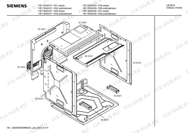 Взрыв-схема плиты (духовки) Siemens HE13640 - Схема узла 04