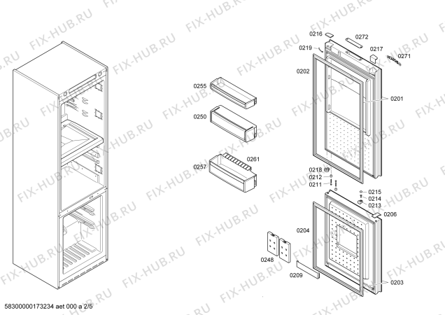 Взрыв-схема холодильника Bosch KGF39SM30 - Схема узла 02