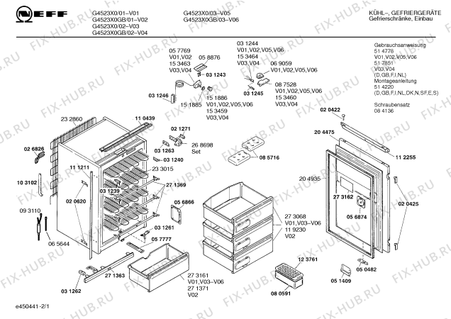 Схема №2 G4523X0GB с изображением Инструкция по эксплуатации для холодильной камеры Bosch 00517851