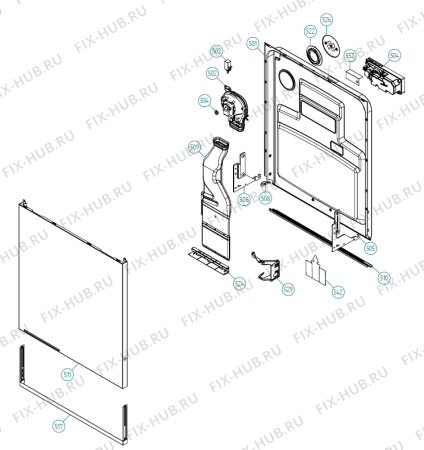 Взрыв-схема посудомоечной машины Asko D5233 XL FI US   -Titanium FI (341340, DW70.3) - Схема узла 05