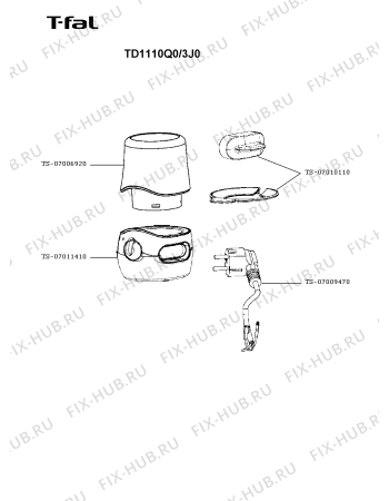 Схема №1 TD1100K0/3J с изображением Запчасть для электровесов Seb TS-07010110