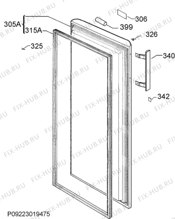 Взрыв-схема холодильника Electrolux EUF2047AOX - Схема узла Door 003