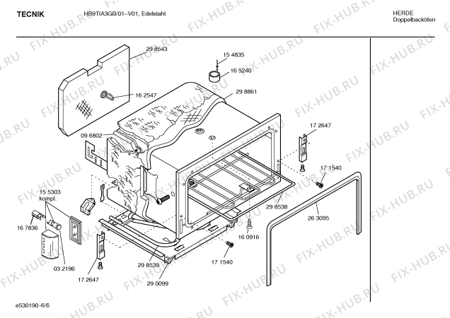 Взрыв-схема плиты (духовки) Tecnik HB9TIA3GB TKC8085 - Схема узла 06