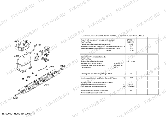 Схема №2 KDN36A00NE с изображением Дверь морозильной камеры для холодильной камеры Bosch 00246823