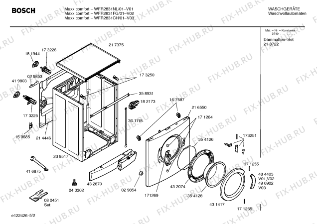 Взрыв-схема стиральной машины Bosch WFR2831FG Maxx comfort WFR2831 - Схема узла 02
