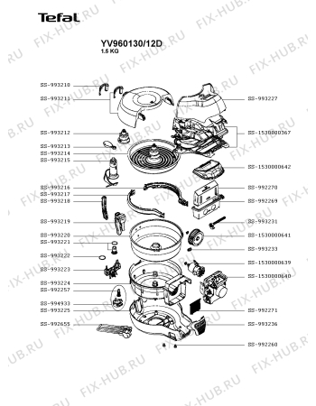 Схема №1 YV960130/12D с изображением Держатель для электрофритюрницы Tefal SS-1530000640