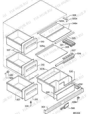 Взрыв-схема холодильника Aeg S2240USB - Схема узла Housing 001