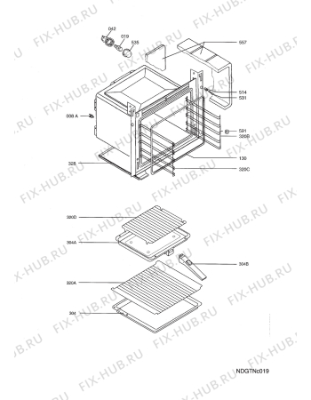 Взрыв-схема плиты (духовки) Electrolux EOB5600B UK  R05 - Схема узла Oven