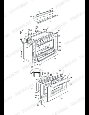 Взрыв-схема плиты (духовки) DELONGHI PGX 965 - Схема узла 2