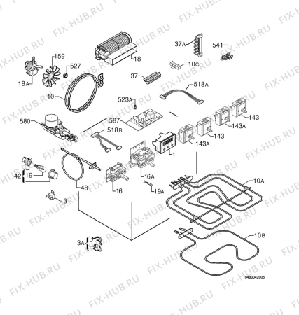 Взрыв-схема плиты (духовки) Privileg 832097_60944 - Схема узла Electrical equipment 268