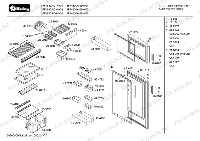 Схема №2 3FF4830B с изображением Дверь для холодильной камеры Bosch 00471224