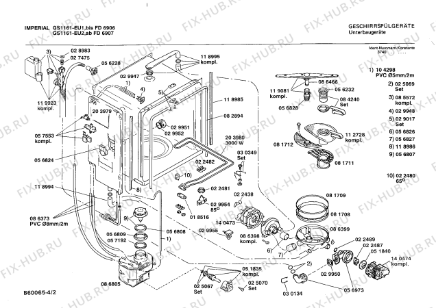 Взрыв-схема посудомоечной машины Imperial GS1161 - Схема узла 02