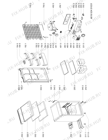 Схема №1 ARC 0480 с изображением Холдер для холодильной камеры Whirlpool 481241828646