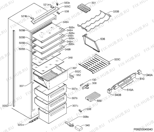 Взрыв-схема холодильника Ikea FBCF228/64 10200249 - Схема узла Housing 001