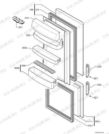 Взрыв-схема холодильника Zanker ZKK2671S - Схема узла Door 003