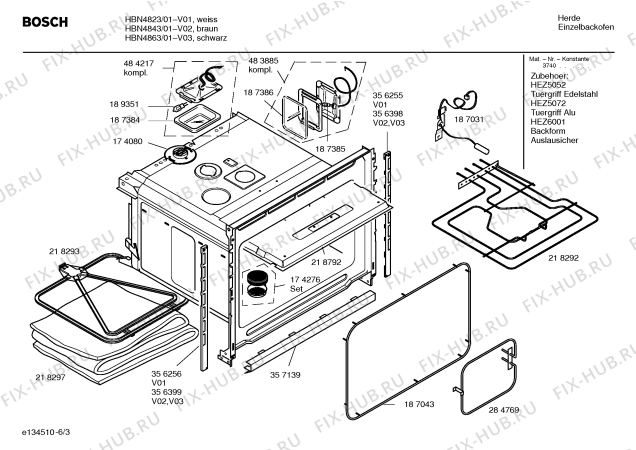 Взрыв-схема плиты (духовки) Bosch HBN4843 - Схема узла 03